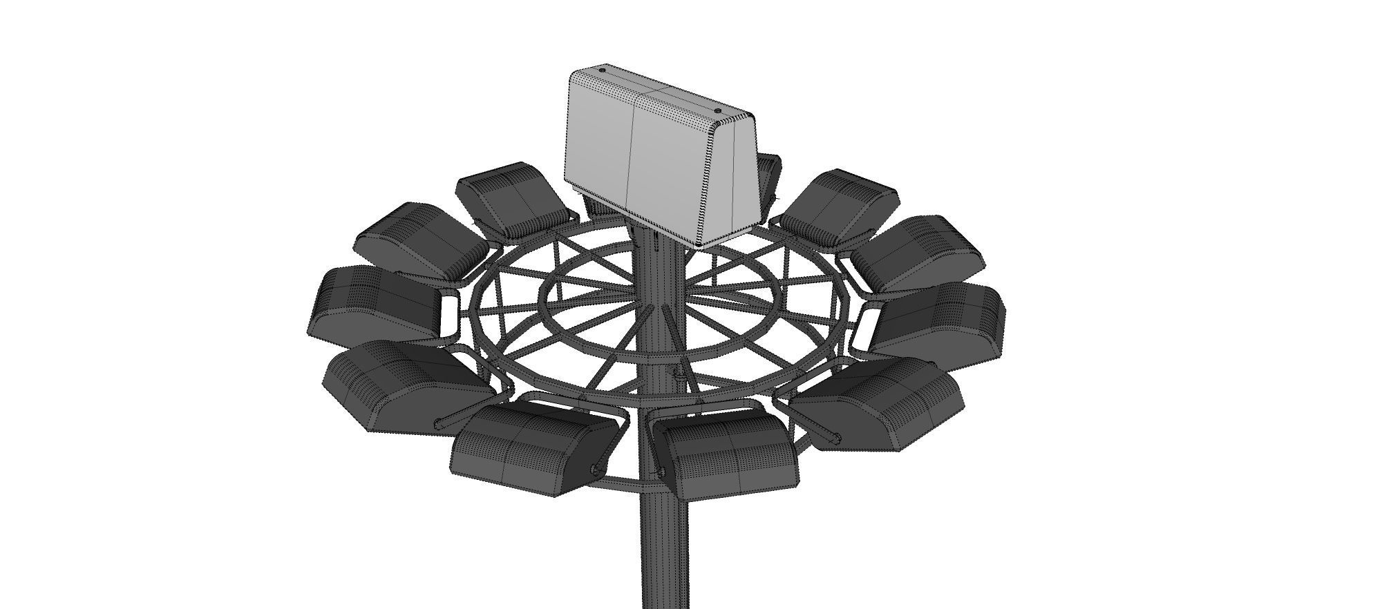 floodlight 2 four street light poles 3D model_25