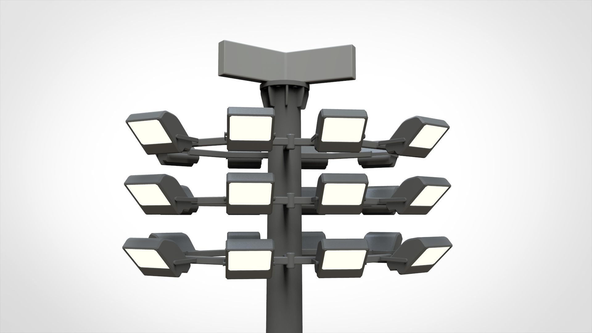 floodlight 2 four street light poles 3D model_21