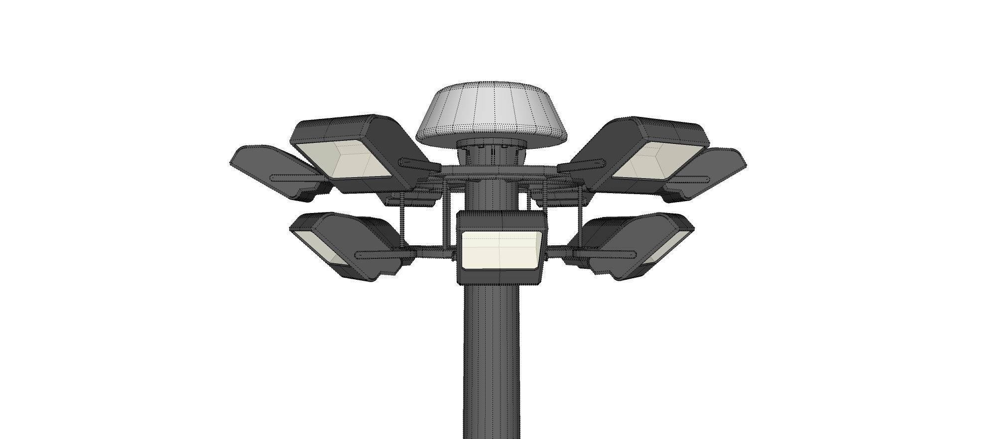 floodlight 2 four street light poles 3D model_31