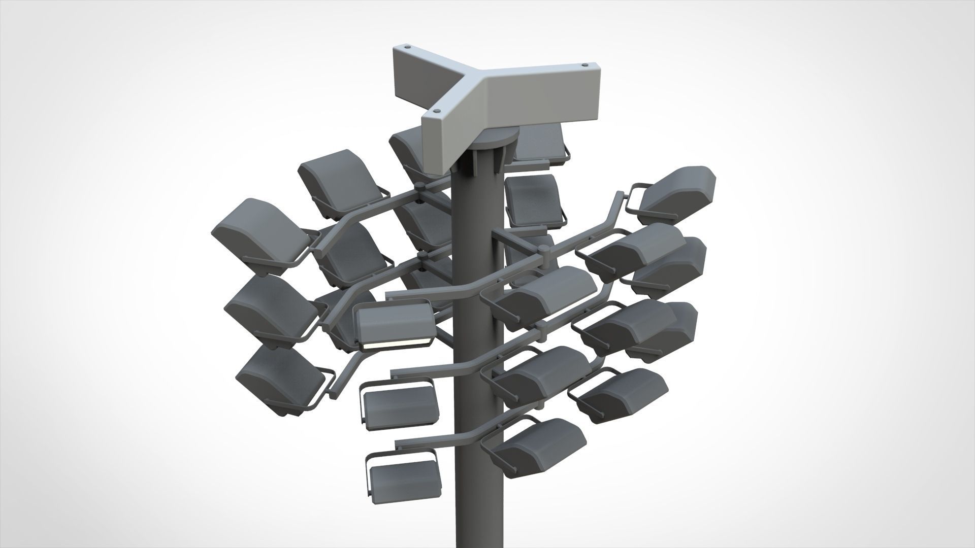 floodlight 2 four street light poles 3D model_18