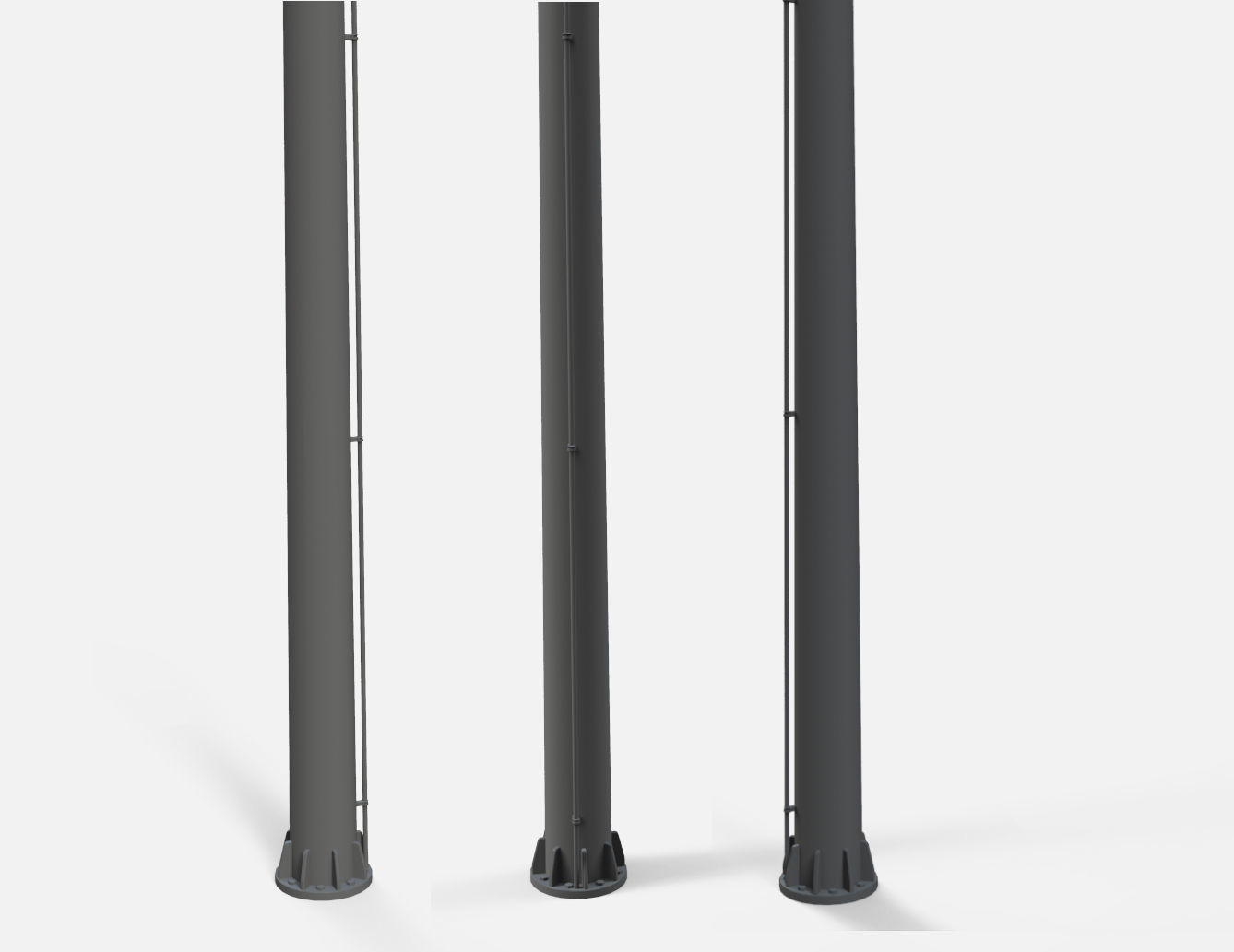 floodlight 2 four street light poles 3D model_8