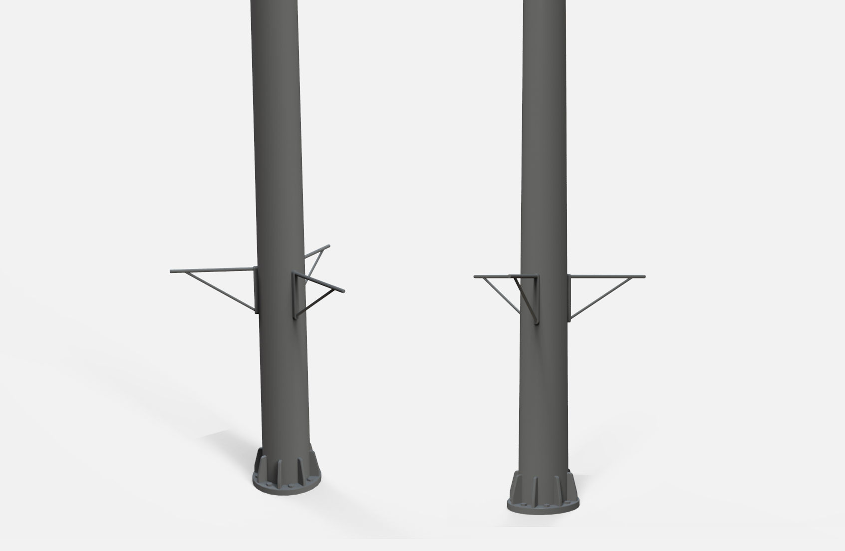 floodlight 2 four street light poles 3D model_13