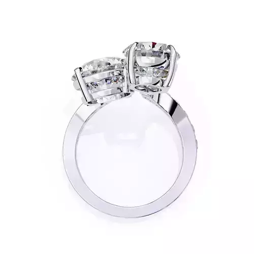 PEAR AND ROUND  DIAMOND RING -CAD-147