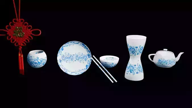 3D Blue and white porcelain  China