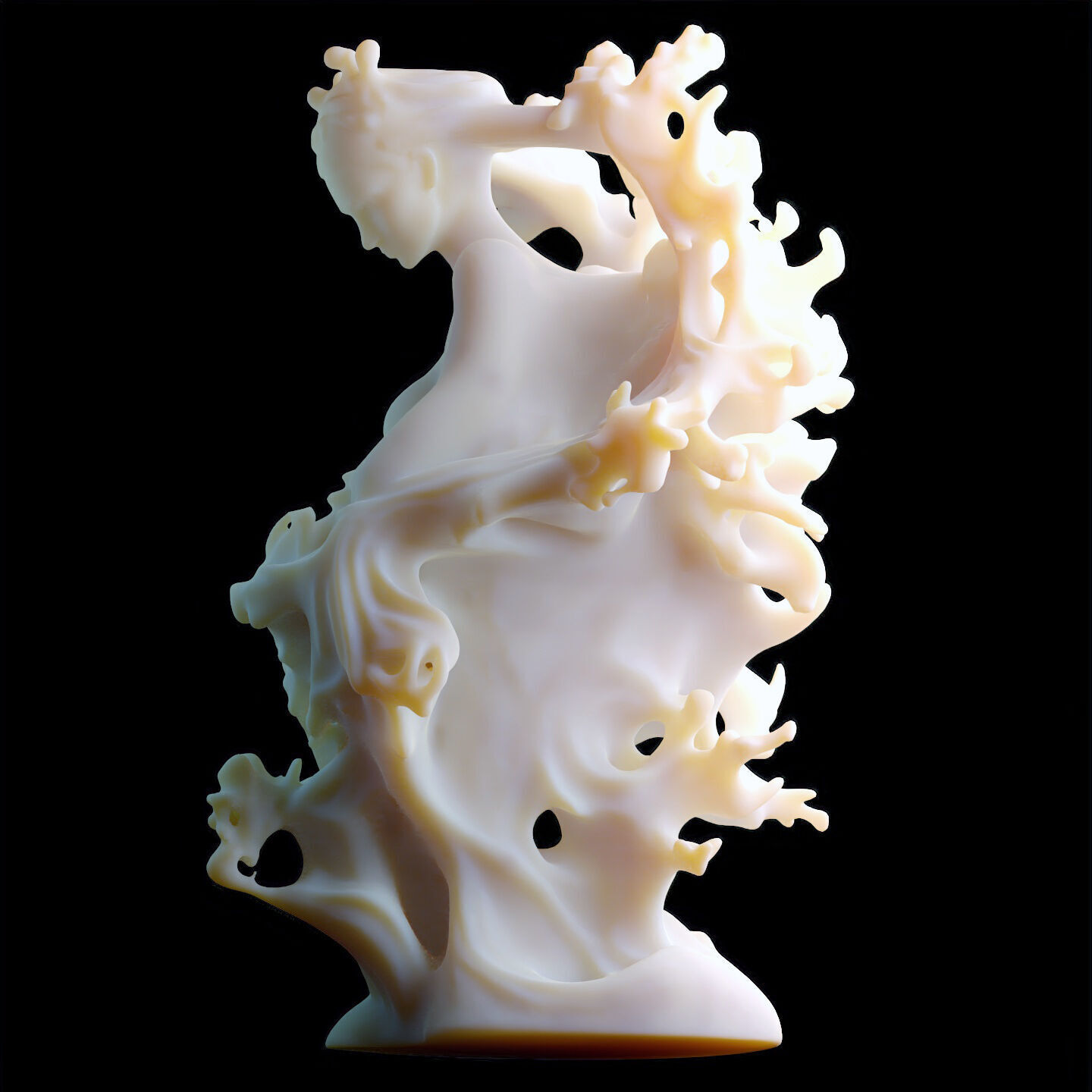 Abstract Ethereal Woman Flowing Spirit Statue 3D print model_9