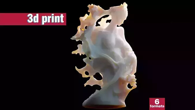 Abstract Ethereal Woman Flowing Spirit Statue 3D print model