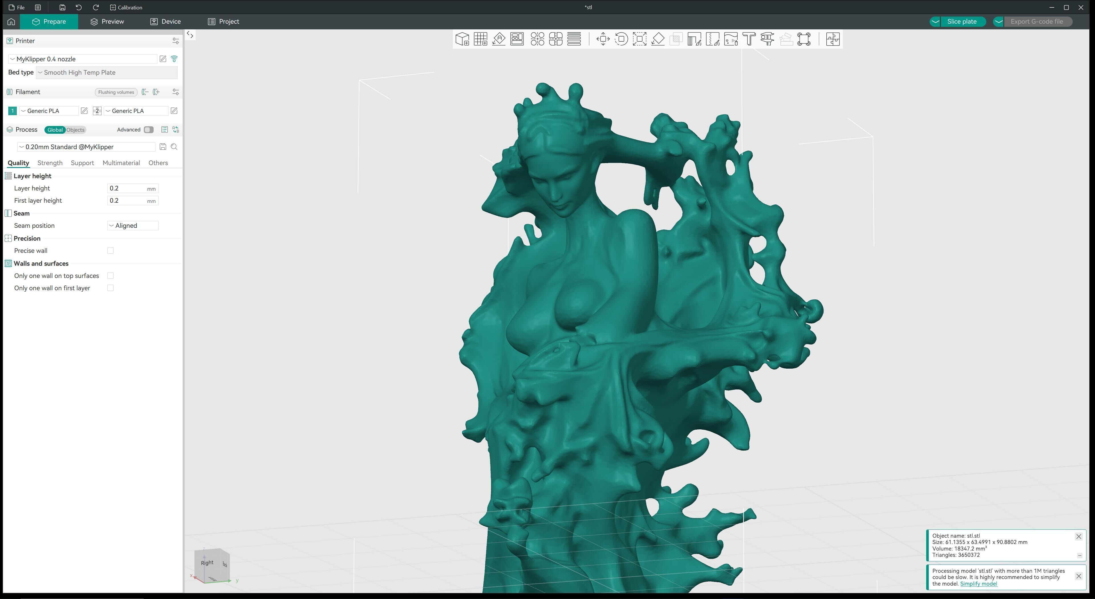 Abstract Ethereal Woman Flowing Spirit Statue 3D print model_22