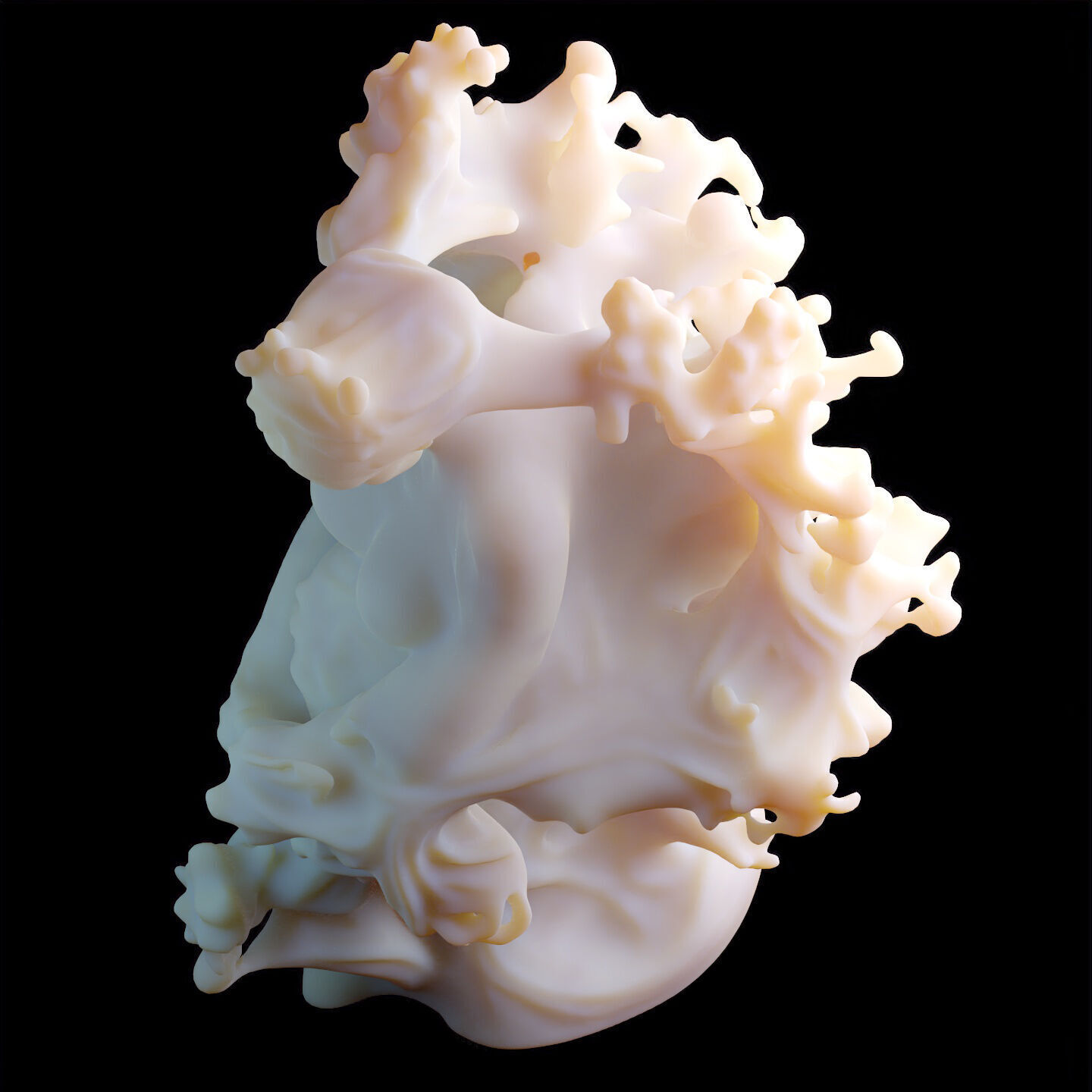 Abstract Ethereal Woman Flowing Spirit Statue 3D print model_11