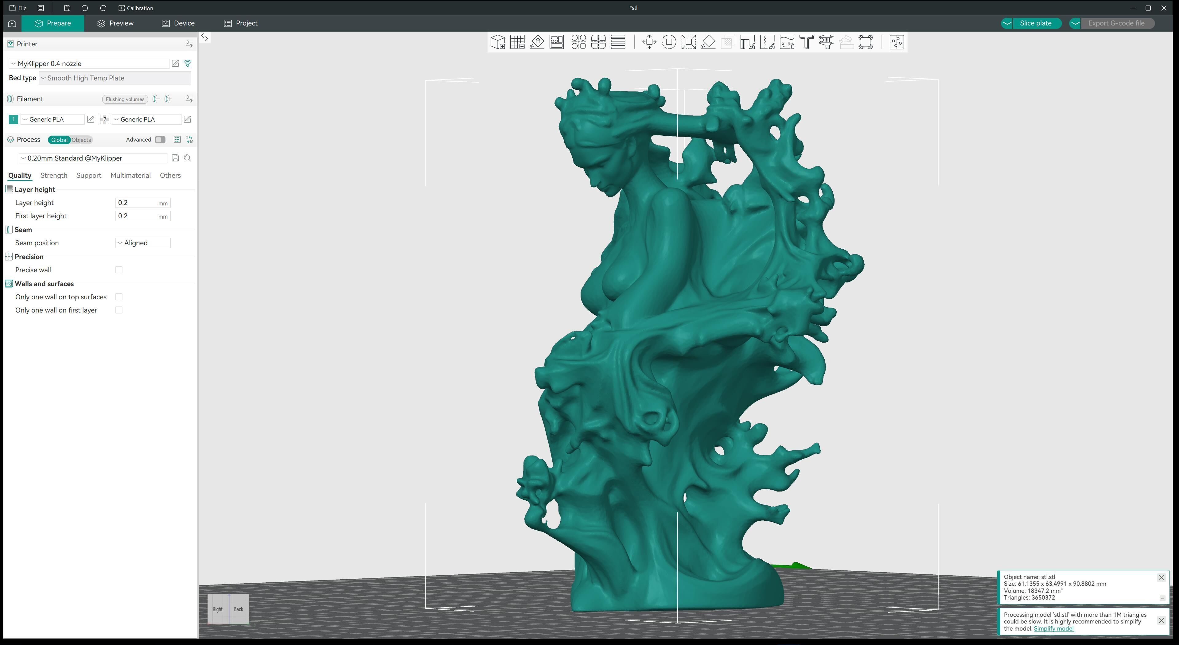 Abstract Ethereal Woman Flowing Spirit Statue 3D print model_15