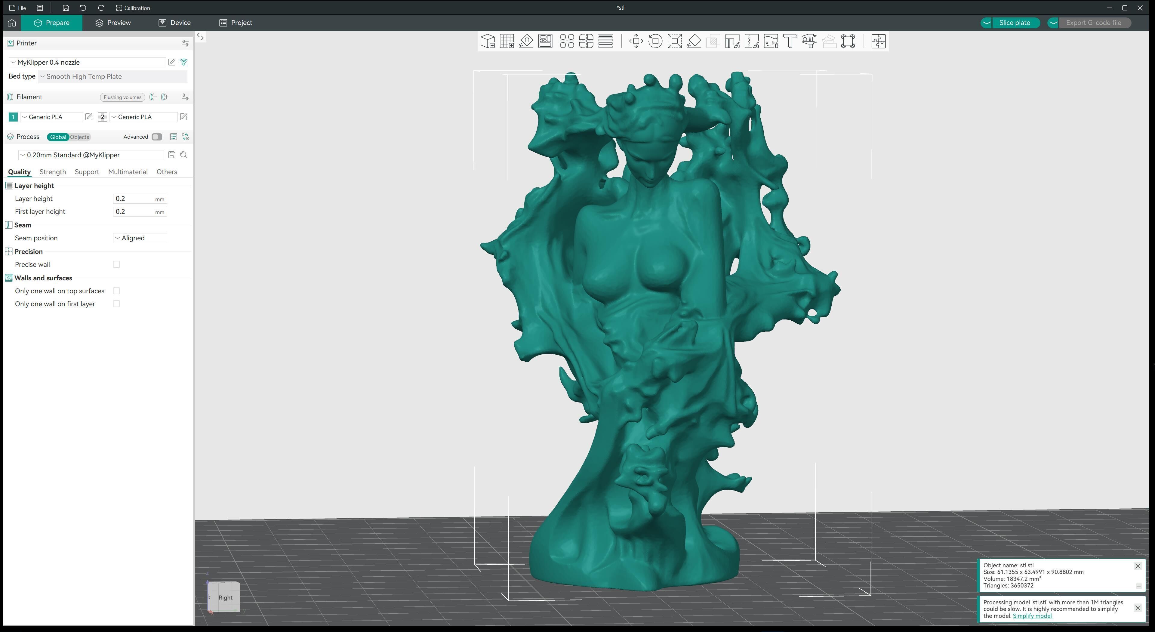 Abstract Ethereal Woman Flowing Spirit Statue 3D print model_14