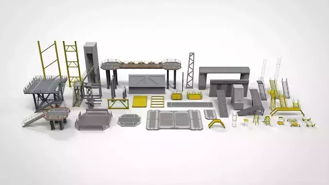 Sci-Fi architecture Elements collection 28 3D model