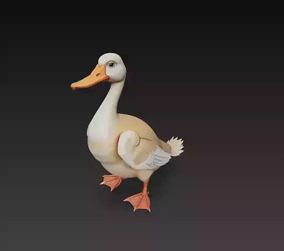 Brown Duck 3D Model Basic - Low Poly Simple