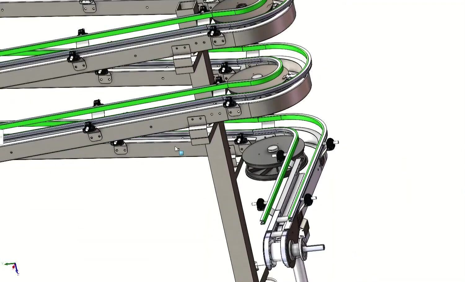 Spiral Rotary Lifting Conveyor System 3D model_16