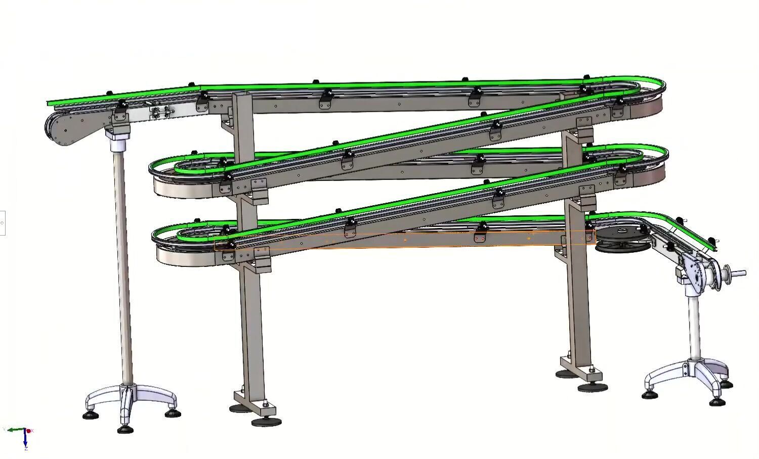 Spiral Rotary Lifting Conveyor System 3D model_9