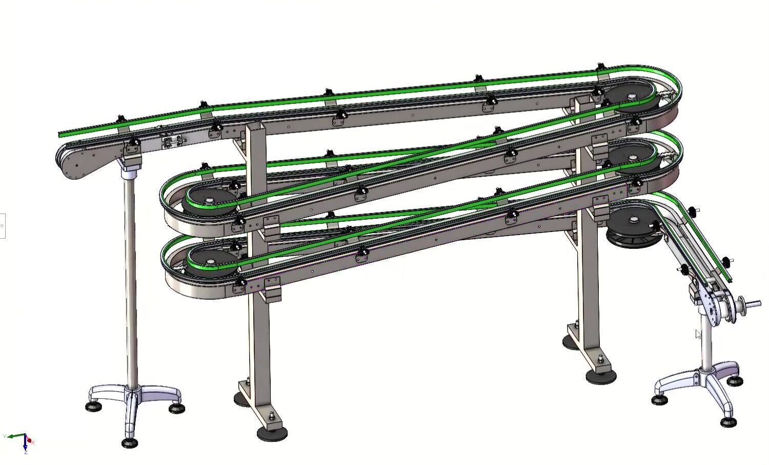Spiral Rotary Lifting Conveyor System 3D model_13