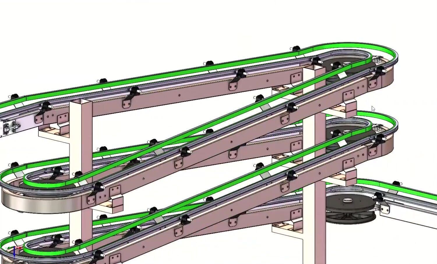 Spiral Rotary Lifting Conveyor System 3D model_18