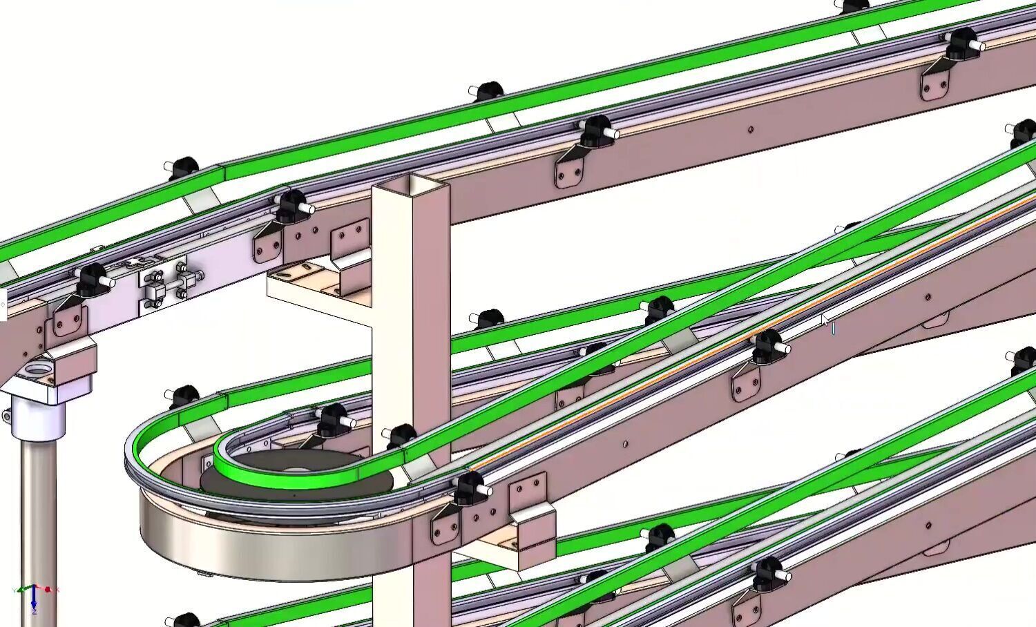 Spiral Rotary Lifting Conveyor System 3D model_7