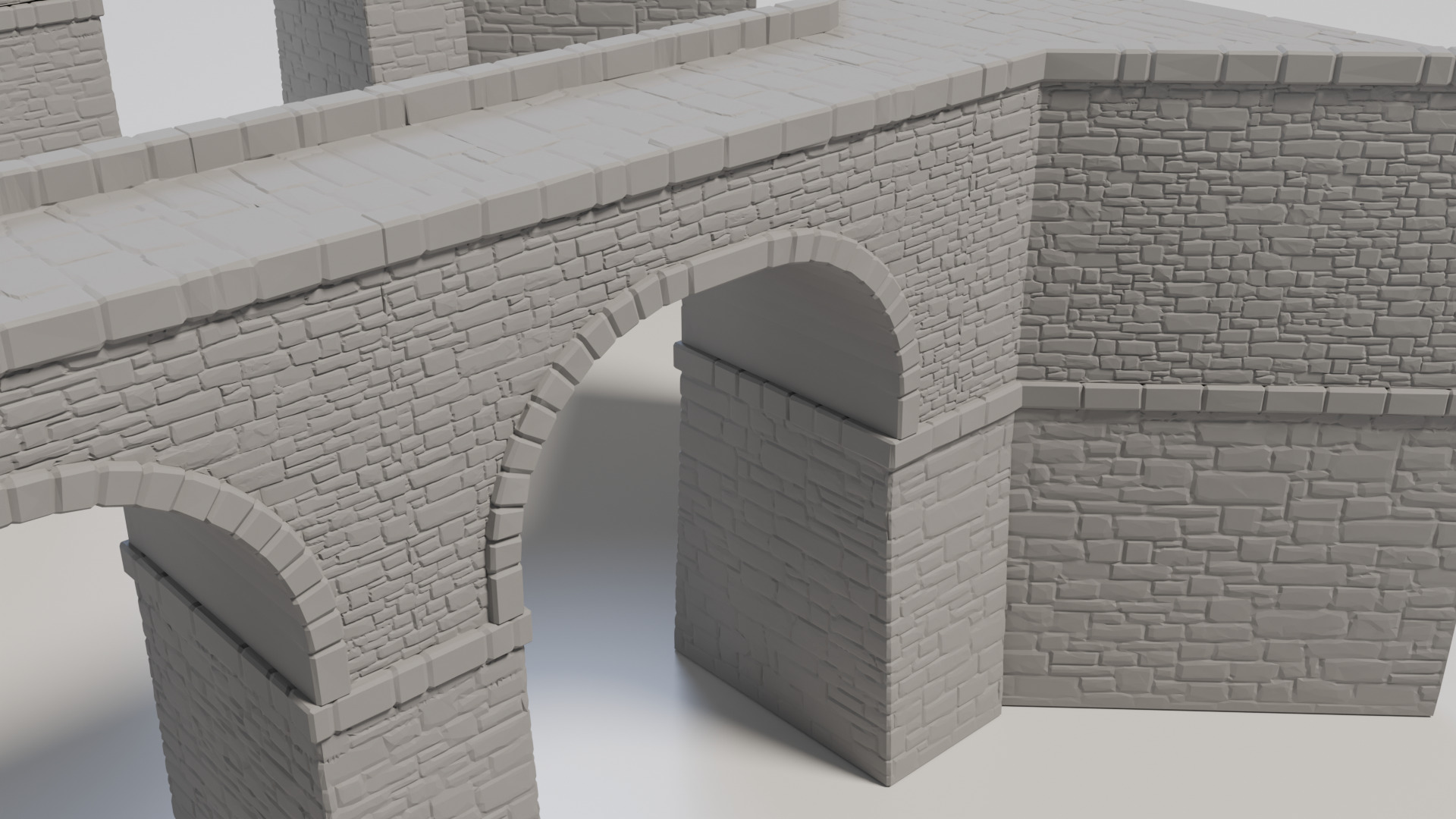 HO Scale Modular Stone Bridge - Customizable Lengths and Heights 3D print model_2