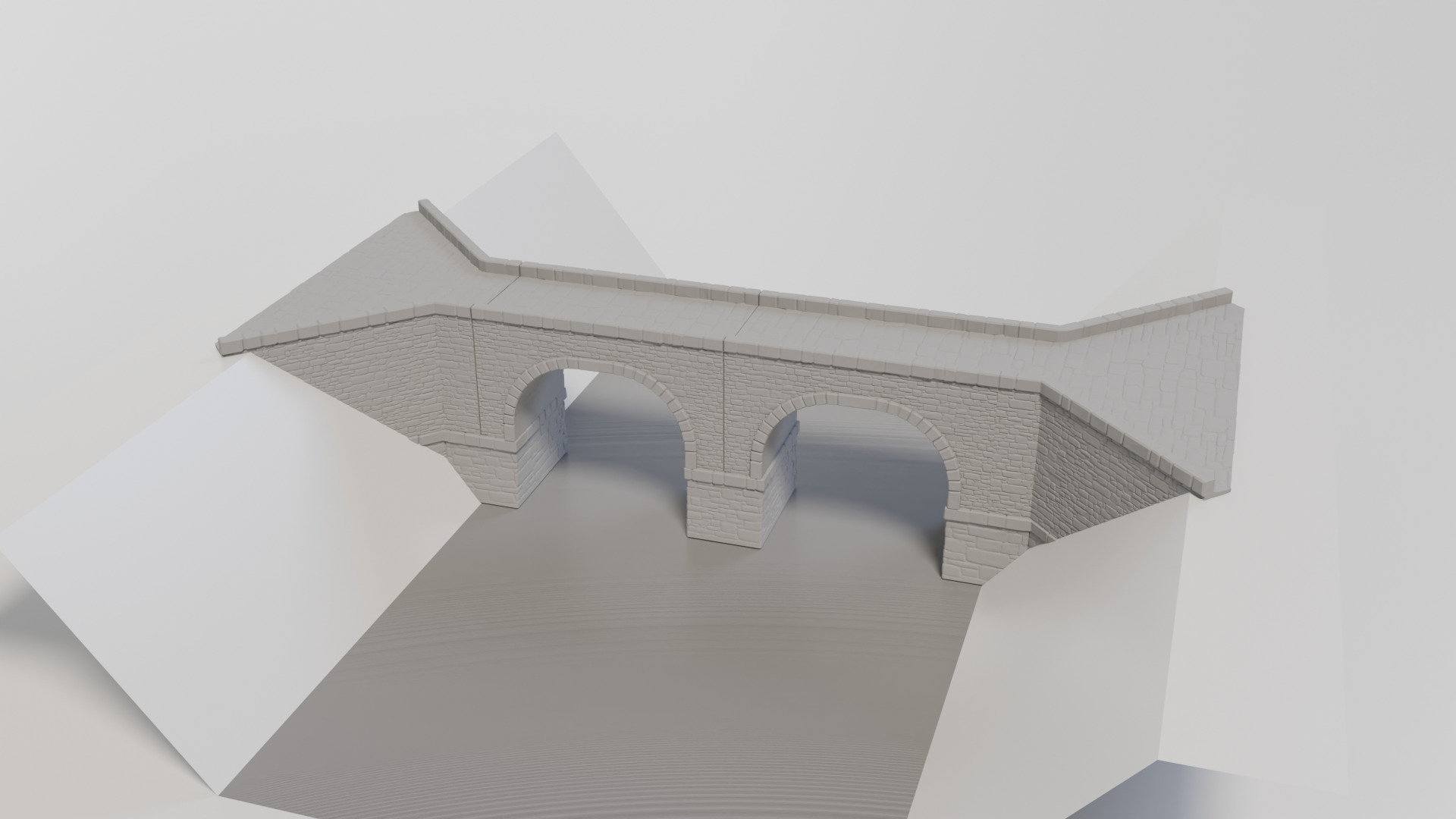 HO Scale Modular Stone Bridge - Customizable Lengths and Heights 3D print model_3