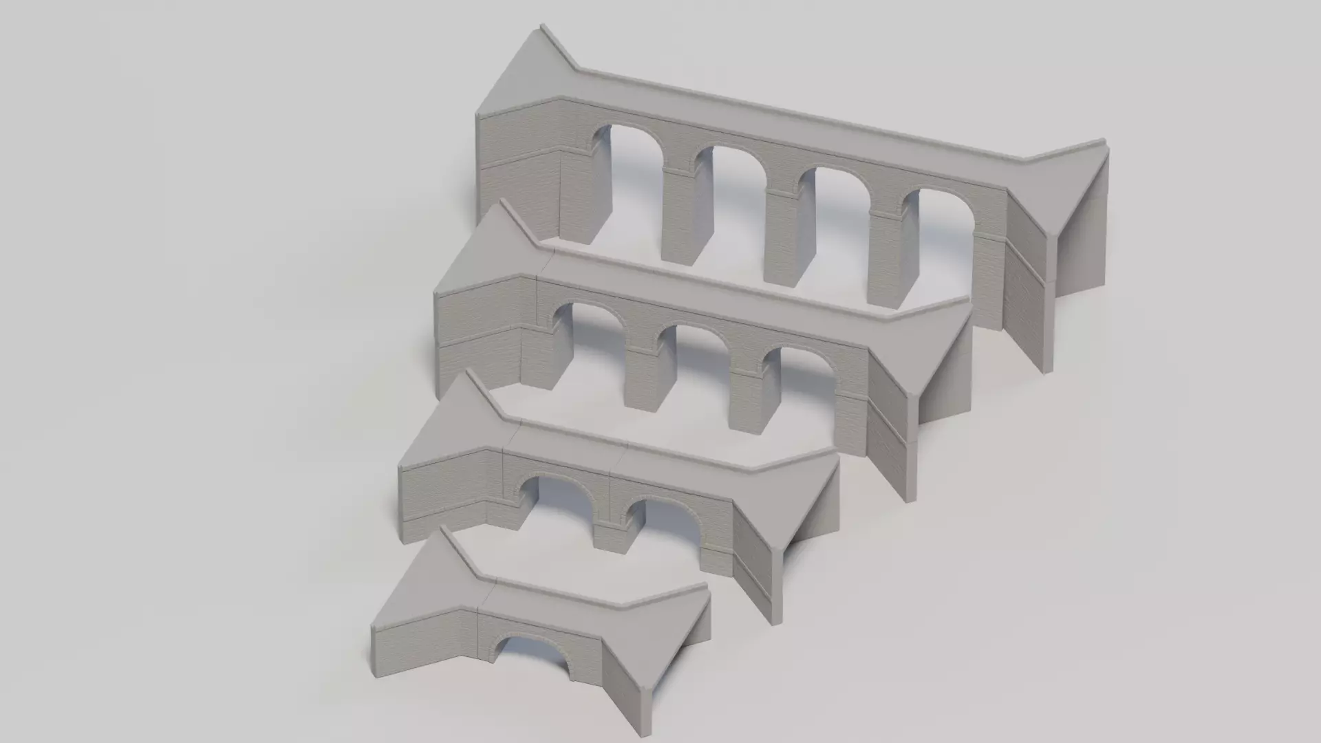 HO Scale Modular Stone Bridge - Customizable Lengths and Heights 3D print model_0