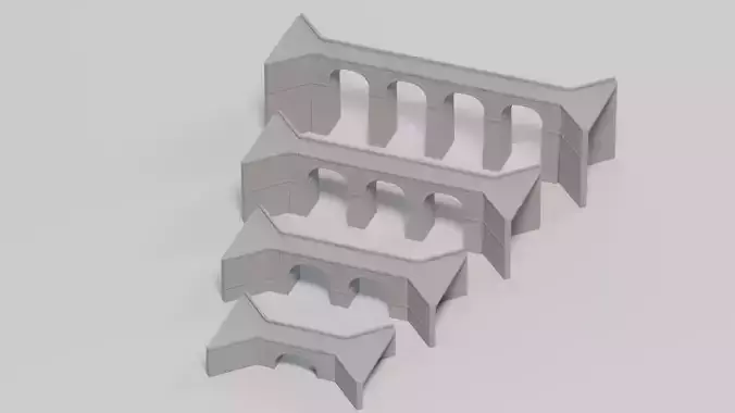 HO Scale Modular Stone Bridge - Customizable Lengths and Heights