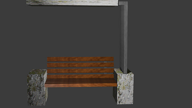 Modern park bench 3D model
