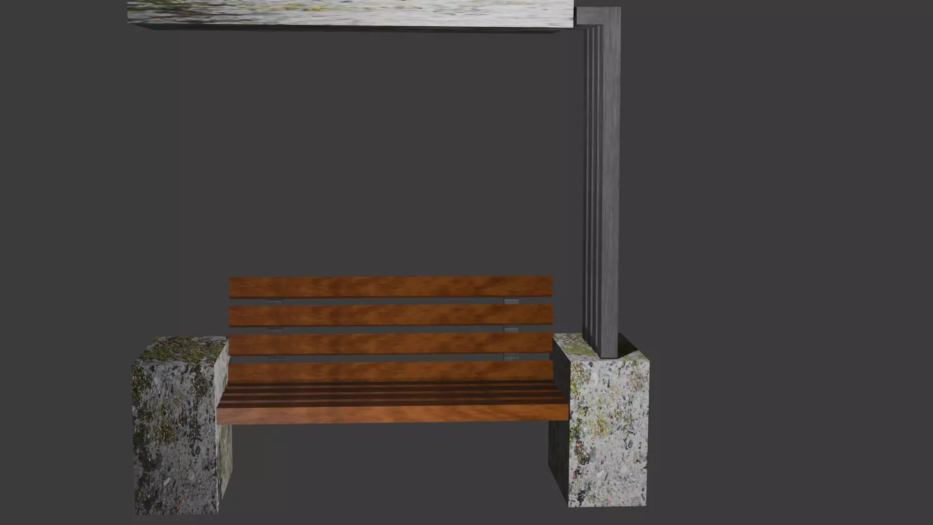 Modern park bench 3D model_0