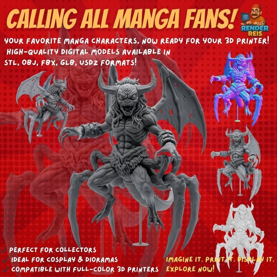 38 Iconic Manga Characters  Collectible 3D Models 3D Model Collection_16