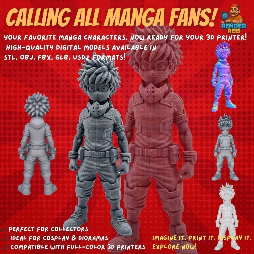 38 Iconic Manga Characters  Collectible 3D Models 3D Model Collection_20