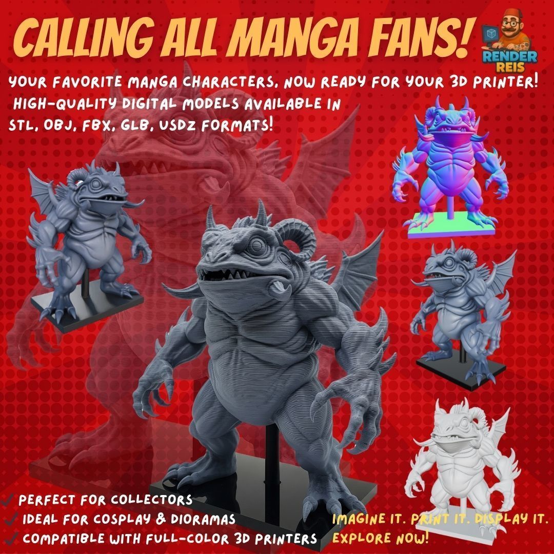 38 Iconic Manga Characters  Collectible 3D Models 3D Model Collection_32