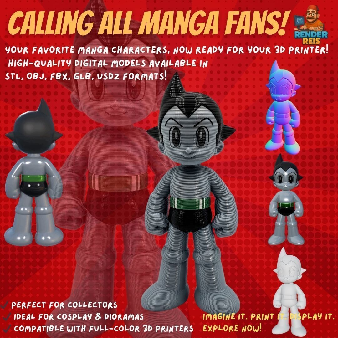 38 Iconic Manga Characters  Collectible 3D Models 3D Model Collection_23