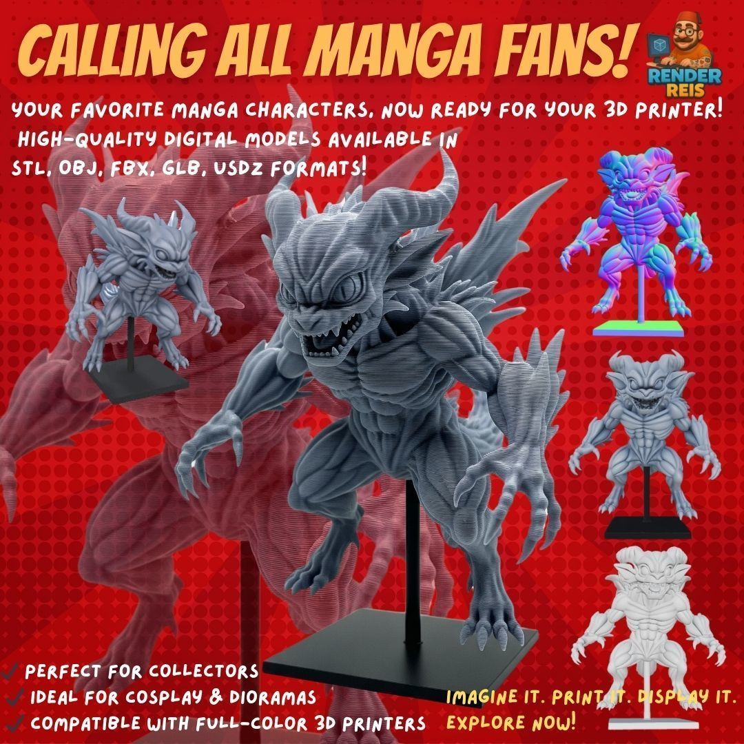 38 Iconic Manga Characters  Collectible 3D Models 3D Model Collection_25