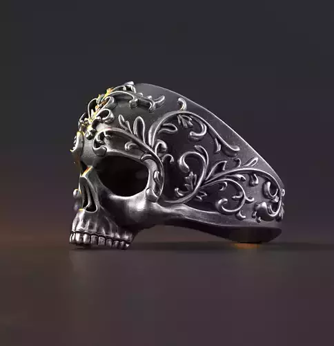 Baroque Skull Ring