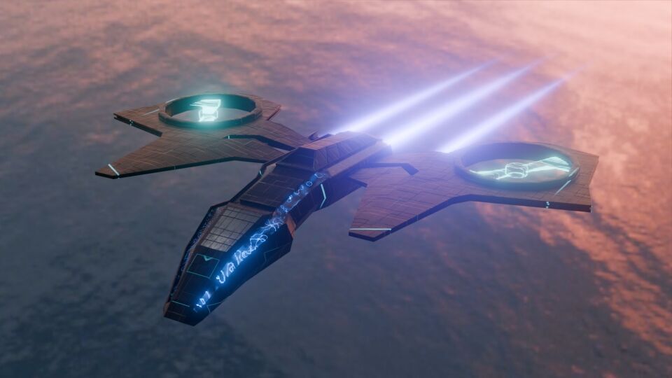 Sci-Fi Spaceship 3D Model   Low-poly 3D model_5