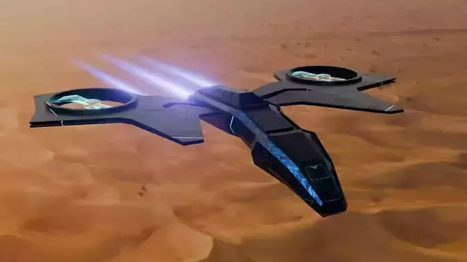 Sci-Fi Spaceship 3D Model  