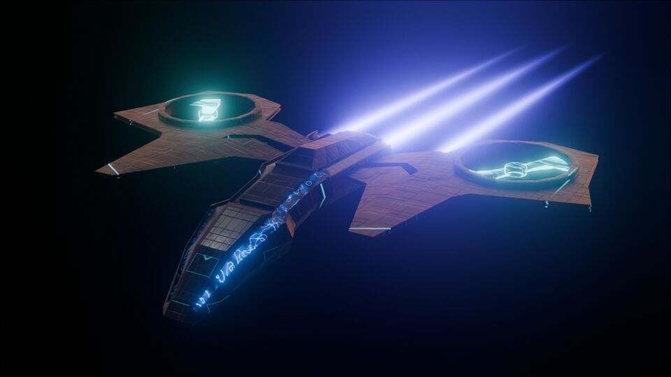 Sci-Fi Spaceship 3D Model   Low-poly 3D model_6