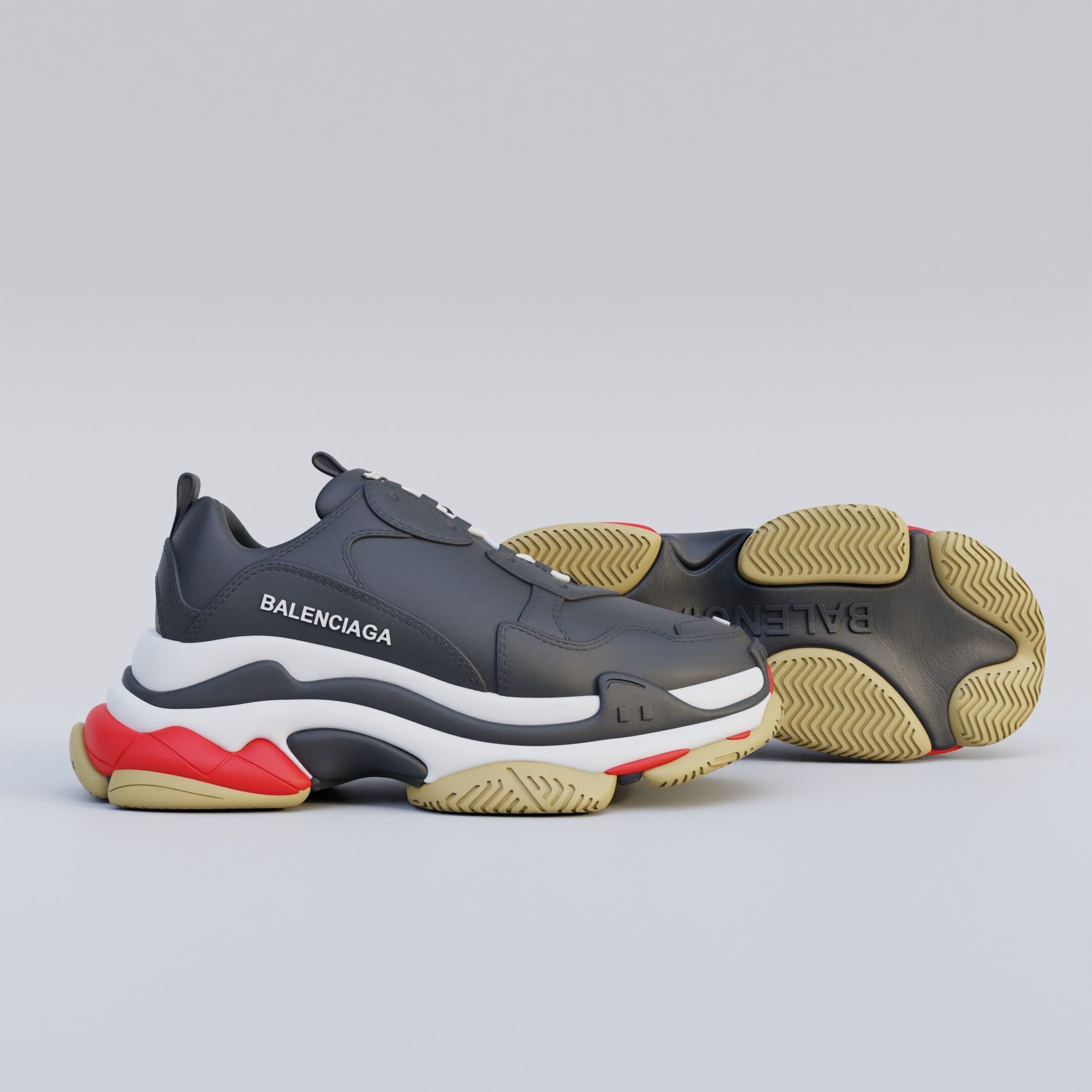 3D Printed Balenciaga Triple S Shoe 3D print model_1