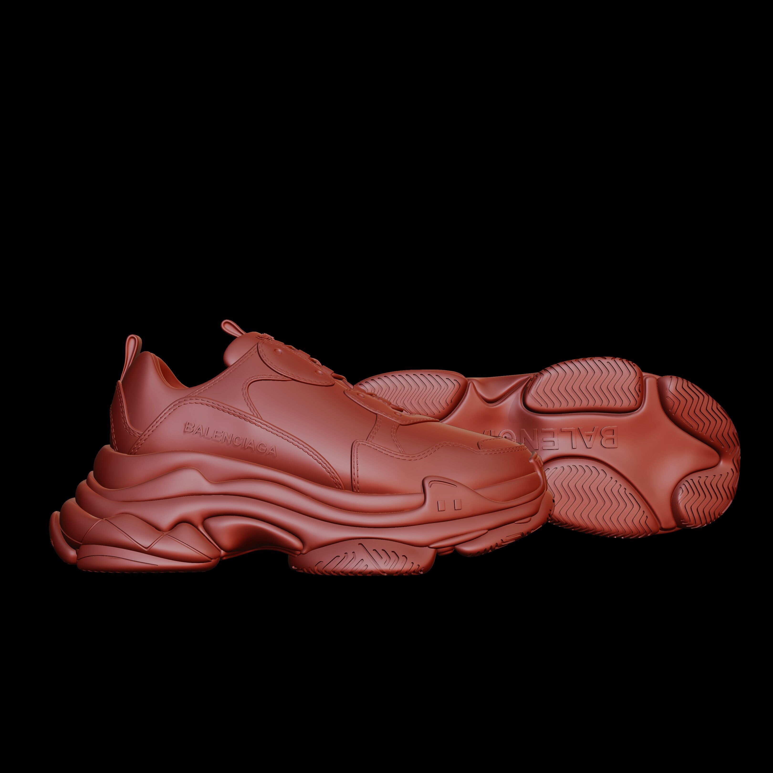 3D Printed Balenciaga Triple S Shoe 3D print model_11