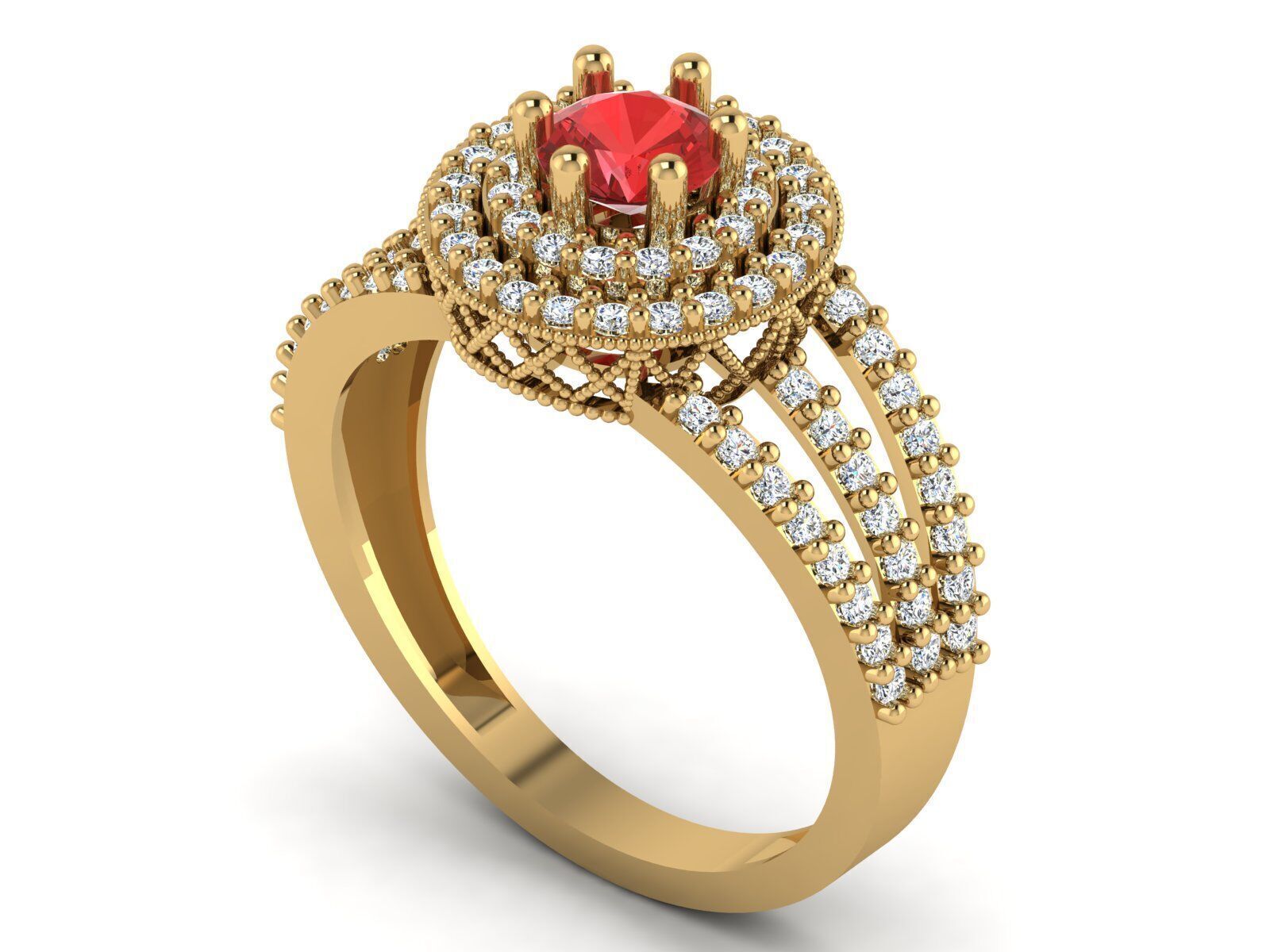 Solitaire Ring Collection 3D print model_3