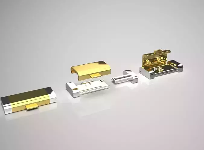 Modern Rectangle Box Clasp for Bracelets and Chains gl0009