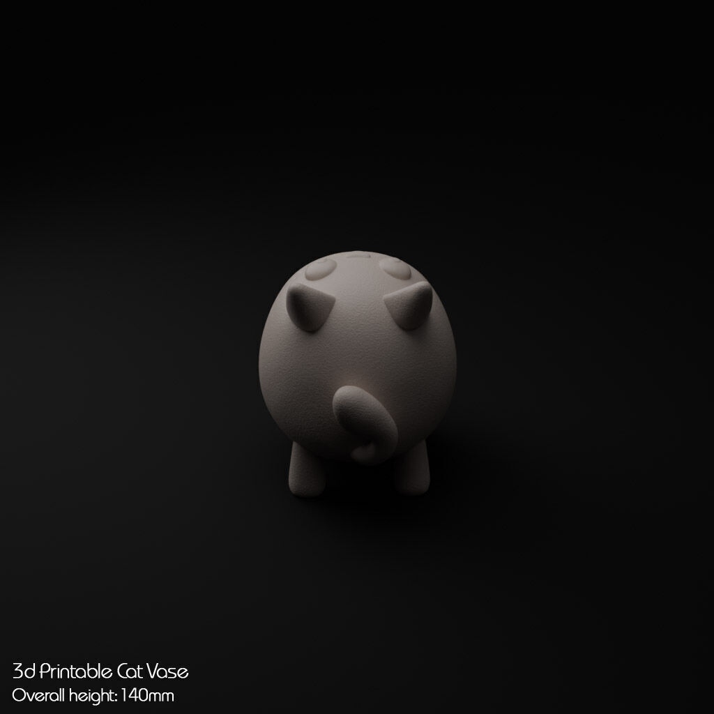 Hungry Cat Vase 3D print model_9