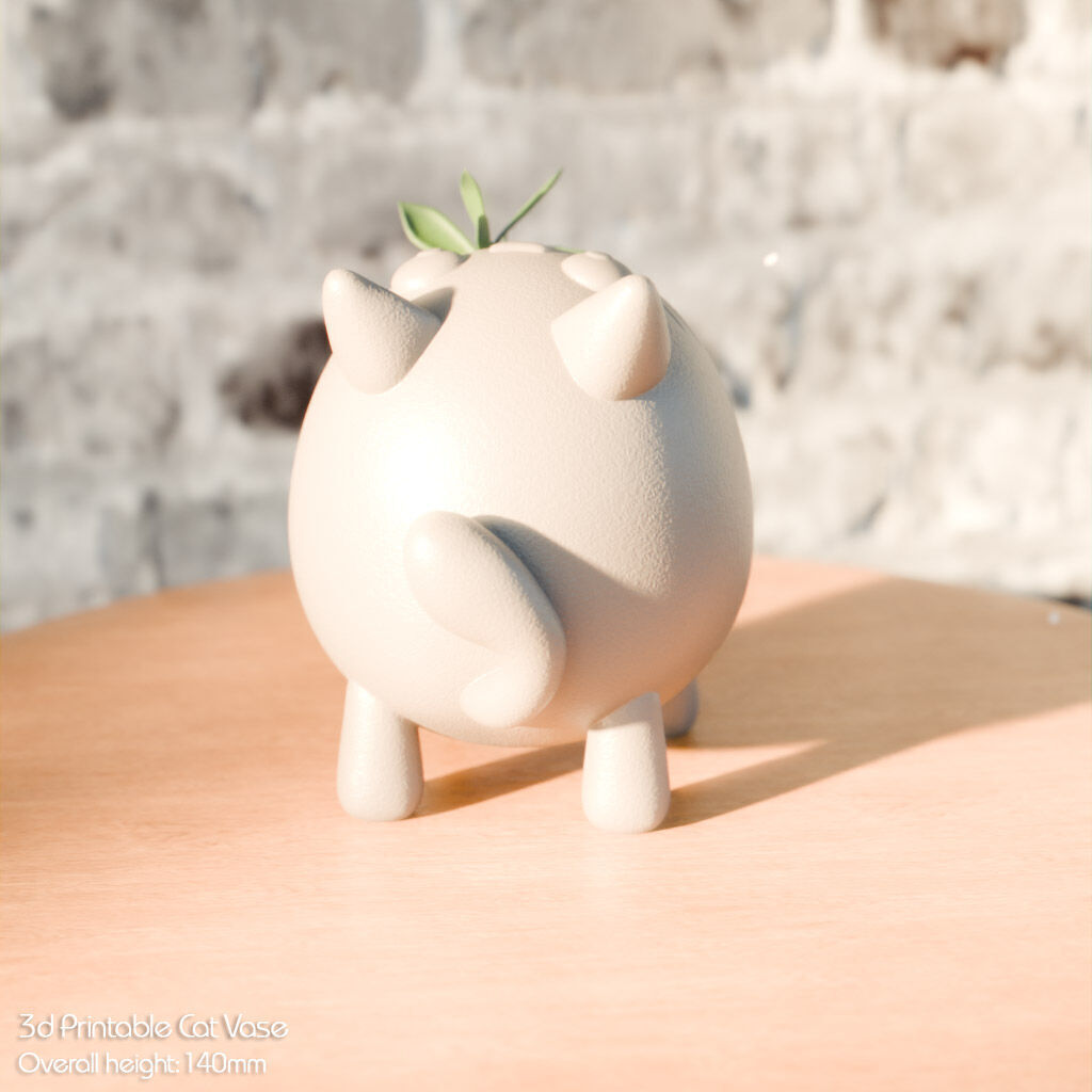 Hungry Cat Vase 3D print model_14