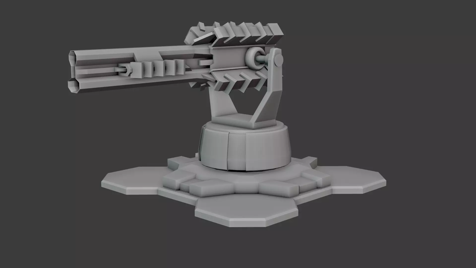 Ray gun turret Free low-poly 3D model