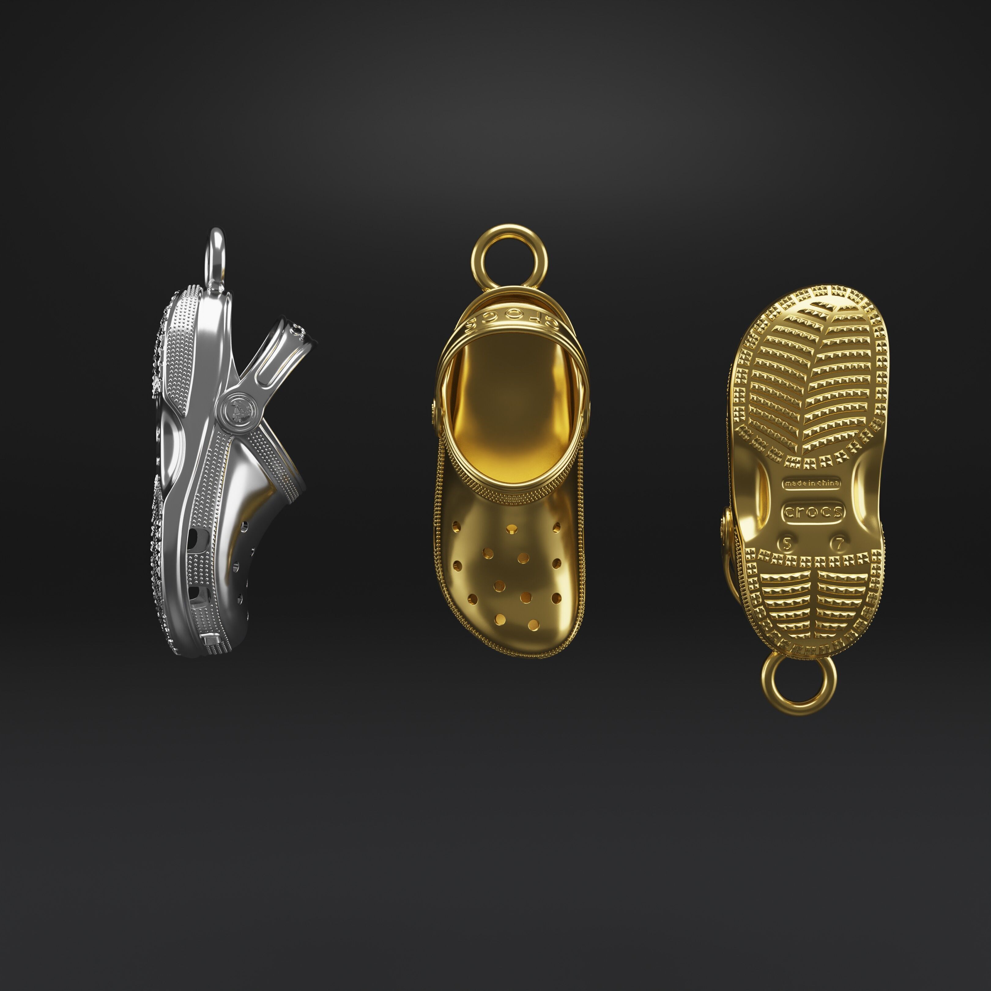 Luxe Crocs Pendant  Where Iconic Meets Elegant 3D print model_10