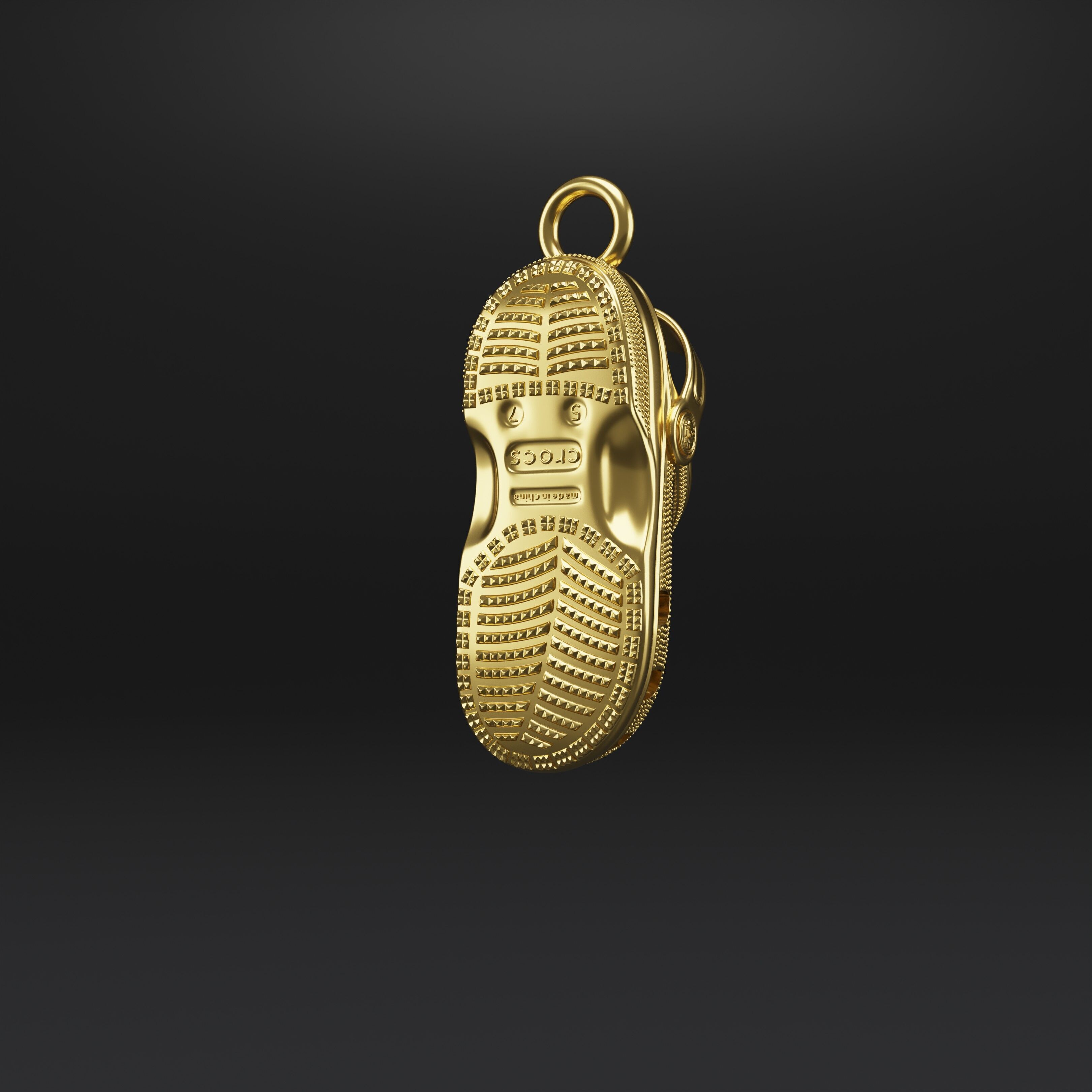 Luxe Crocs Pendant  Where Iconic Meets Elegant 3D print model_7
