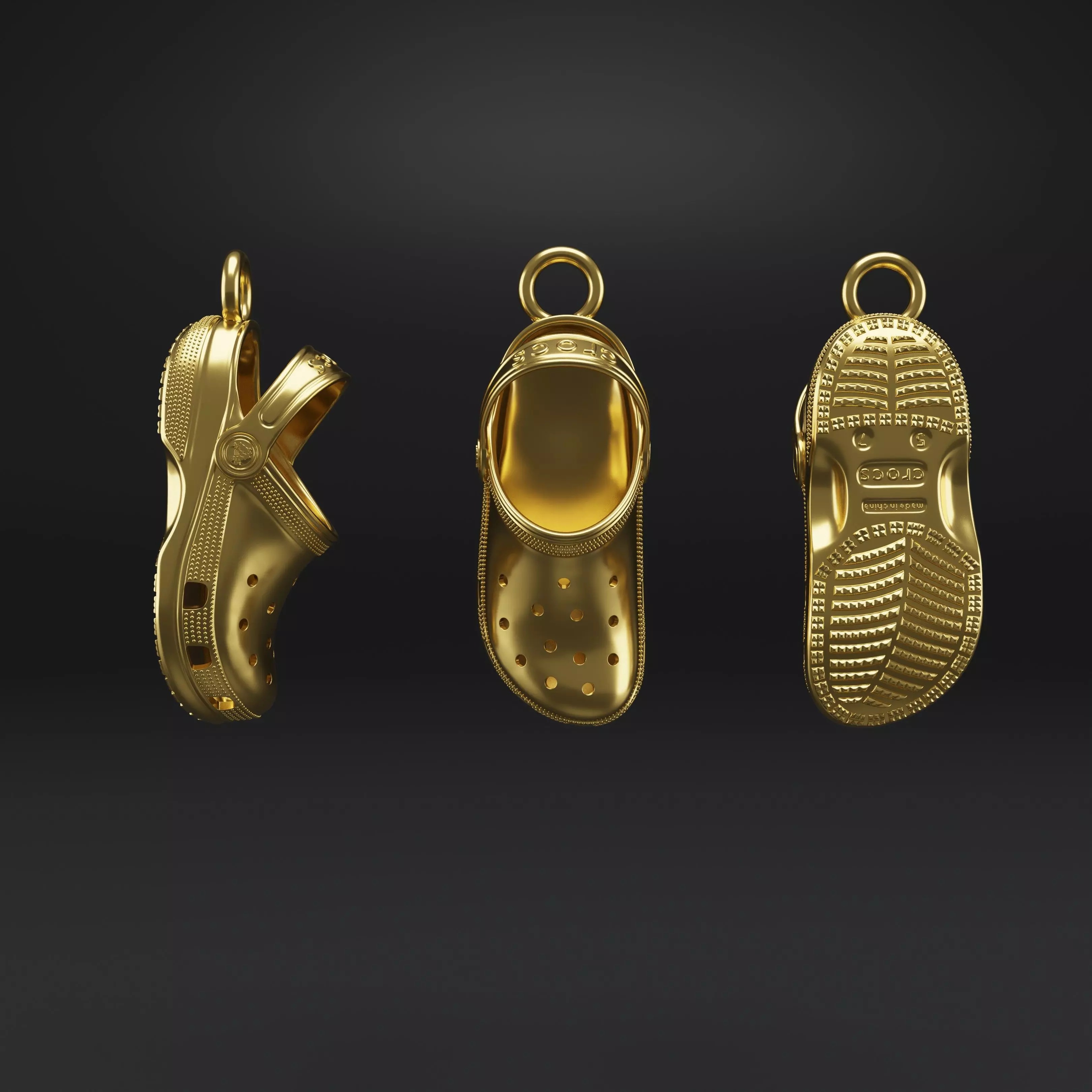 Luxe Crocs Pendant  Where Iconic Meets Elegant 3D print model_0