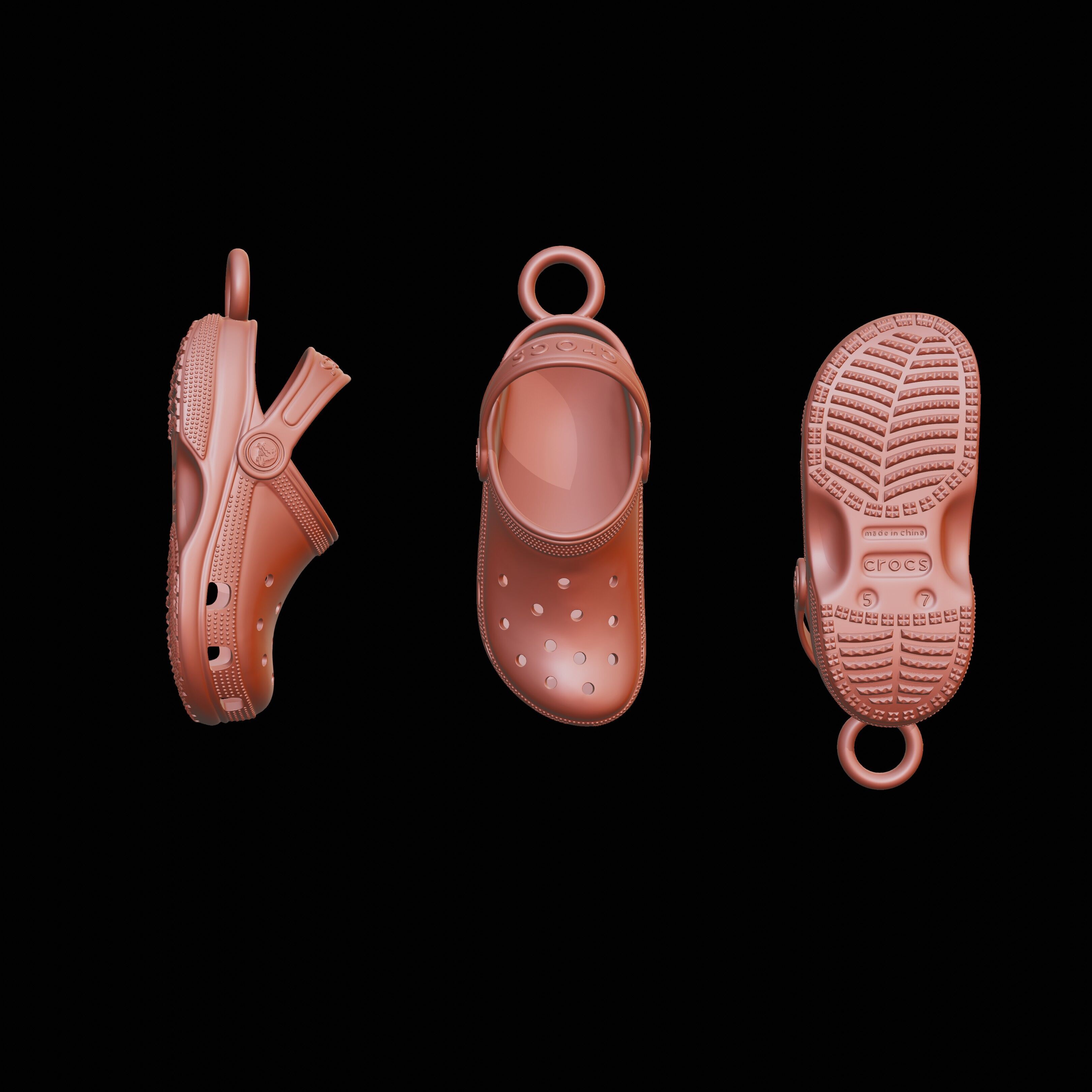 Luxe Crocs Pendant  Where Iconic Meets Elegant 3D print model_11