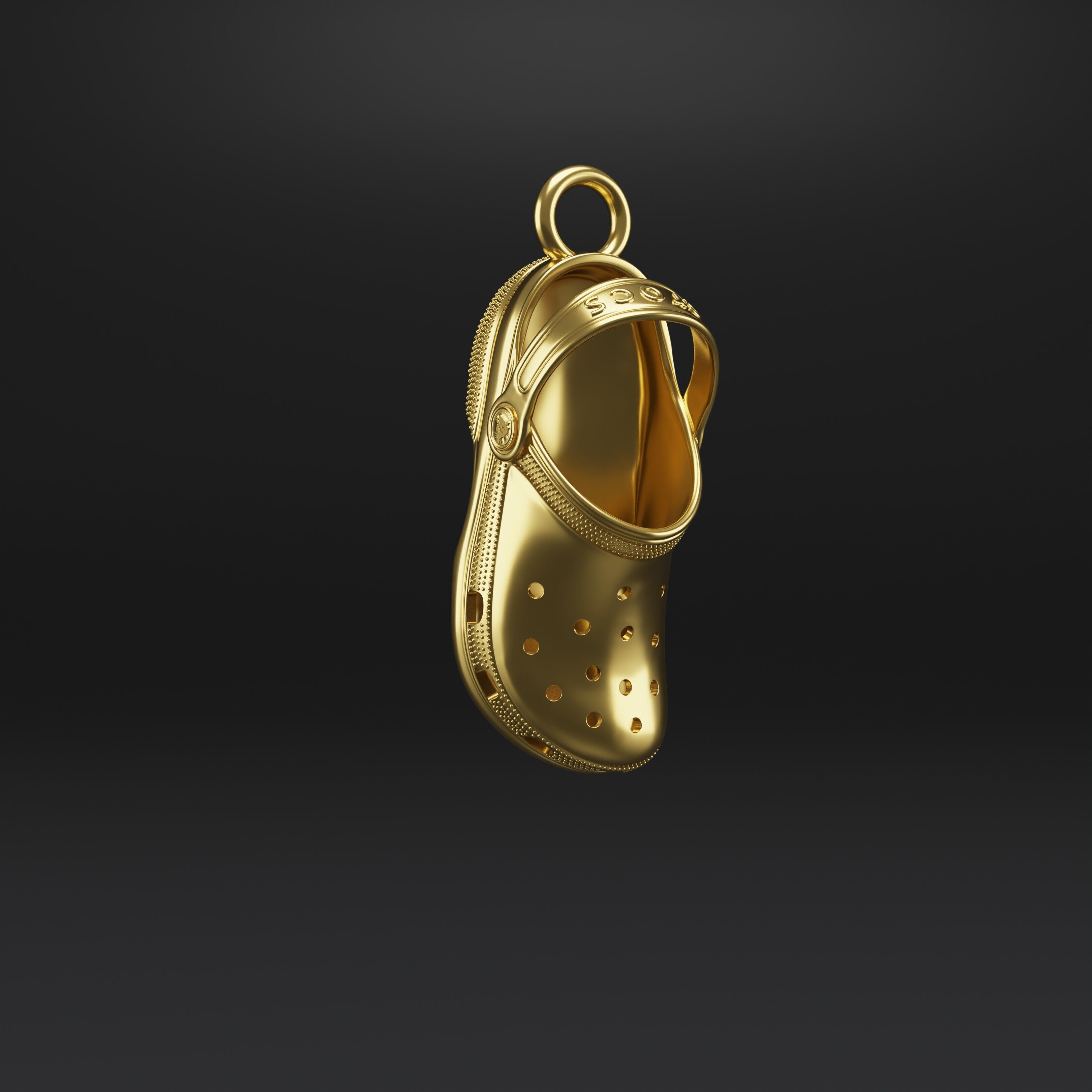 Luxe Crocs Pendant  Where Iconic Meets Elegant 3D print model_3