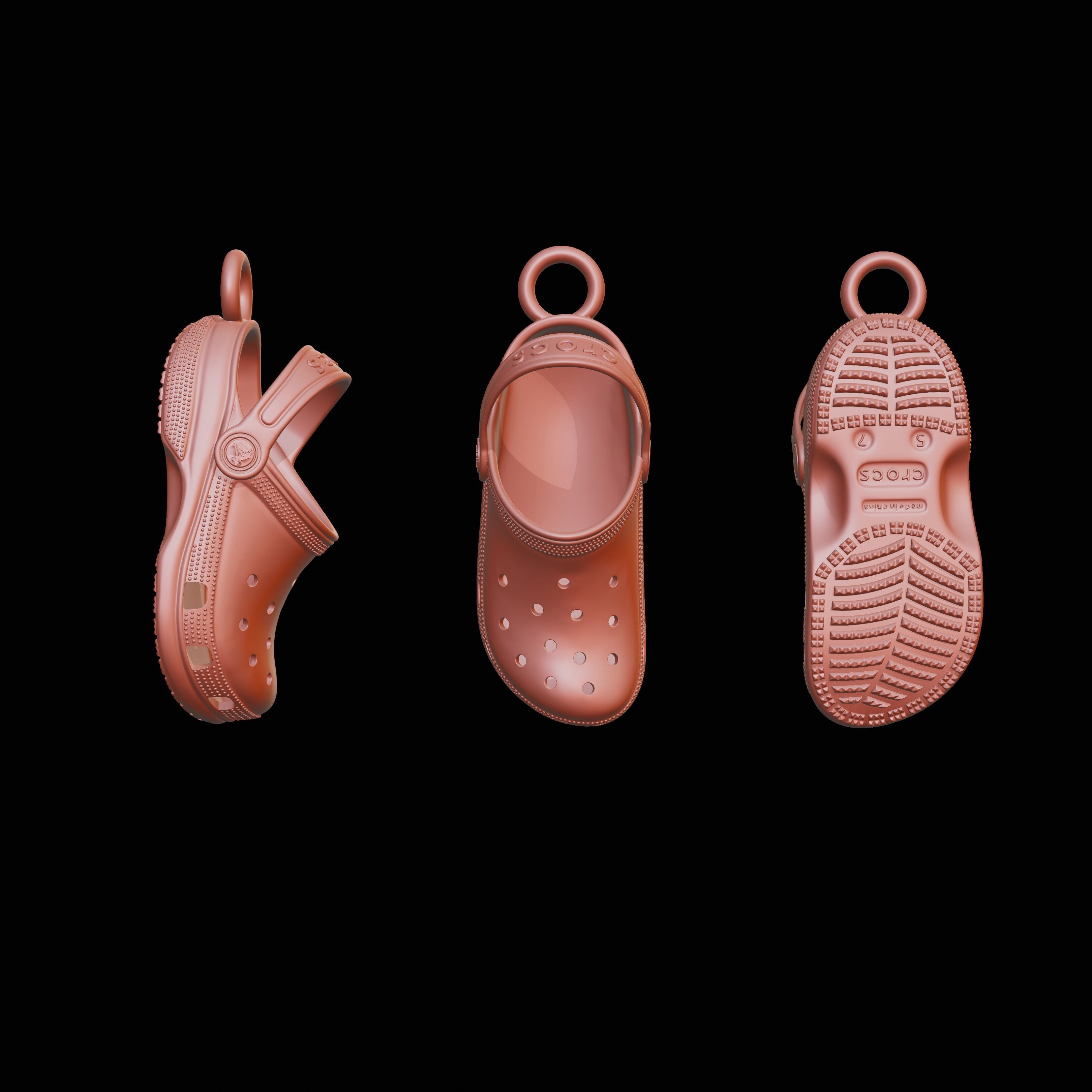 Luxe Crocs Pendant  Where Iconic Meets Elegant 3D print model_12