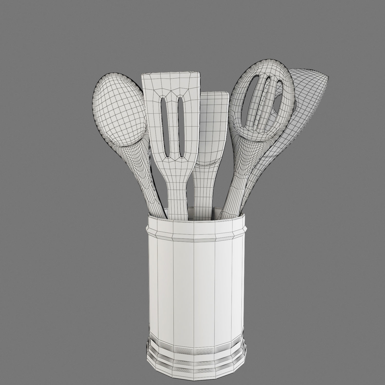 Jar of Spoons 3D model_4